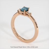 0.72 Ct. Sapphire Ring, 18K Rose Gold 2