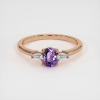 0.78 Ct. Sapphire Ring, 18K Rose Gold 1
