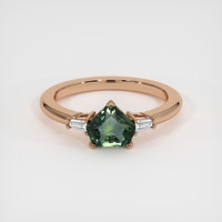 1.44 Ct. Green Sapphire Ring, 18K Rose Gold 1