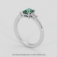 1.12 Ct. Bi Color / Parti Sapphire Ring, Silver 2