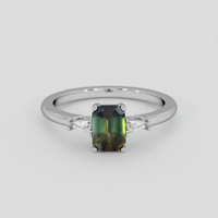 1.23 Ct. Bi Color / Parti Sapphire Ring, Silver 1