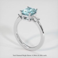 1.75 Ct. Greenish Blue Aquamarine Ring, 10K White Gold 2
