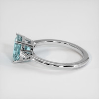 1.75 Ct. Greenish Blue Aquamarine Ring, 10K White Gold 4