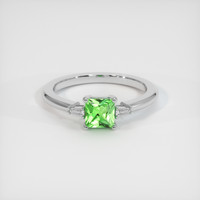0.70 Ct. Tsavorite Garnet Ring, 10K White Gold 1