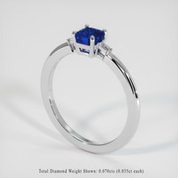 1.01 Ct. Blue Sapphire Ring, 10K White Gold 2