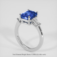 3.11 Ct. Blue Sapphire Ring, 10K White Gold 2