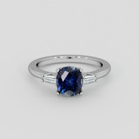 1.64 Ct. Greenish Blue Sapphire Ring, 10K White Gold 1