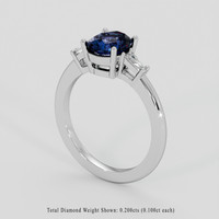 1.64 Ct. Greenish Blue Sapphire Ring, 10K White Gold 2