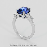 4.70 Ct. Blue Sapphire Ring, 10K White Gold 2