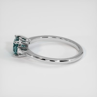 0.99 Ct. Greenish Blue Sapphire Ring, 10K White Gold 4
