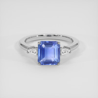 3.04 Ct. Blue Sapphire Ring, 14K White Gold 1