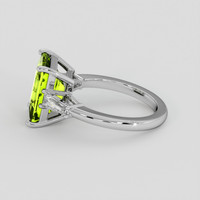 4.86 Ct. Yellowish Green Peridot Ring, 14K White Gold 4