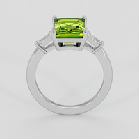3.21 Ct. Yellowish Green Peridot Ring, 14K White Gold 3