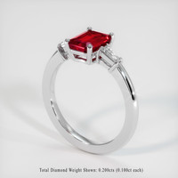 1.55 Ct. Ruby Ring, 14K White Gold 2