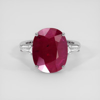 6.87 Ct. Purplish Red Ruby Ring, 14K White Gold 1