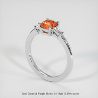 1.26 Ct. Orange Sapphire Ring, 14K White Gold 2