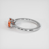 1.26 Ct. Orange Sapphire Ring, 14K White Gold 4