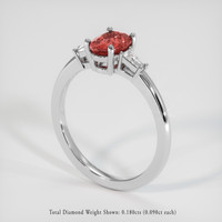 1.04 Ct. Padparadscha Sapphire Ring, 14K White Gold 2