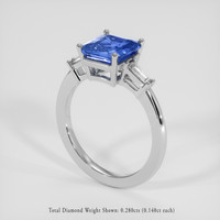 2.58 Ct. Blue Sapphire Ring, 14K White Gold 2