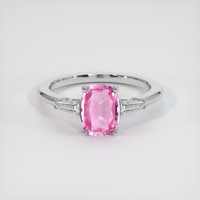 1.99 Ct. Pink Sapphire Ring, 14K White Gold 1