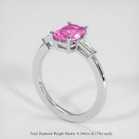1.99 Ct. Pink Sapphire Ring, 14K White Gold 2