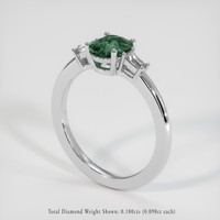1.22 Ct. Green Sapphire Ring, 14K White Gold 2