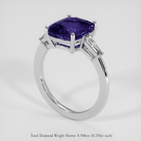 4.04 Ct. Bi Color Sapphire Ring, 14K White Gold 2