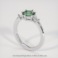 1.13 Ct. Bluish Green Sapphire Ring, 14K White Gold 2