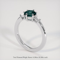 1.50 Ct. Bluish Green Sapphire Ring, 14K White Gold 2