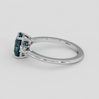 2.12 Ct. Greenish Blue Sapphire Ring, 14K White Gold 4