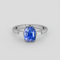3.09 Ct. Blue Sapphire Ring, 14K White Gold 1