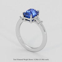 3.09 Ct. Blue Sapphire Ring, 14K White Gold 2