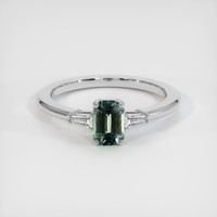 0.89 Ct. Sapphire Ring, 14K White Gold 1