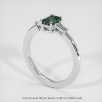0.89 Ct. Sapphire Ring, 14K White Gold 2