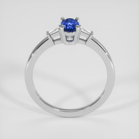 0.70 Ct. Blue Sapphire Ring, 14K White Gold 3