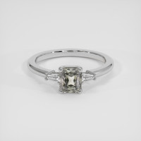 1.01 Ct. Greenish Brown Sapphire Ring, 14K White Gold 1