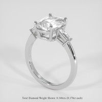 3.51 Ct. White Sapphire Ring, 14K White Gold 2