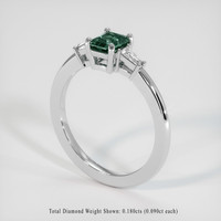 0.64 Ct. Green Sapphire Ring, 14K White Gold 2