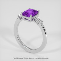 2.54 Ct. Purple Sapphire Ring, 14K White Gold 2