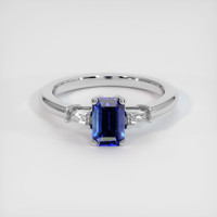 0.89 Ct. Sapphire Ring, 18K White Gold 1