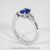 0.89 Ct. Sapphire Ring, 18K White Gold 2