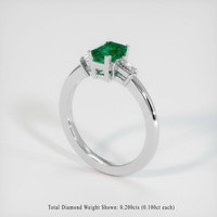 0.98 Ct. Emerald Ring, 18K White Gold 2