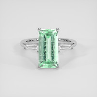 3.86 Ct. Emerald Ring, 18K White Gold 1