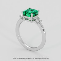 2.09 Ct. Emerald Ring, 18K White Gold 2