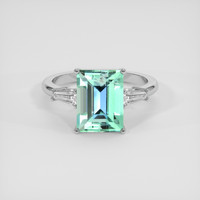 3.42 Ct. Emerald Ring, 18K White Gold 1