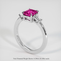 1.19 Ct. Pink Sapphire Ring, 18K White Gold 2