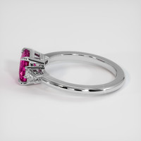 1.19 Ct. Pink Sapphire Ring, 18K White Gold 4