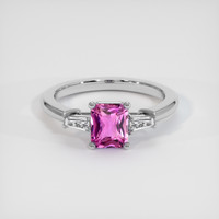 1.04 Ct. Sapphire Ring, 18K White Gold 1