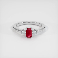 0.48 Ct. Ruby Ring, 18K White Gold 1