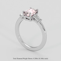 2.15 Ct. Pink Sapphire Ring, 18K White Gold 2